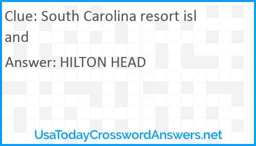 South Carolina resort island Answer