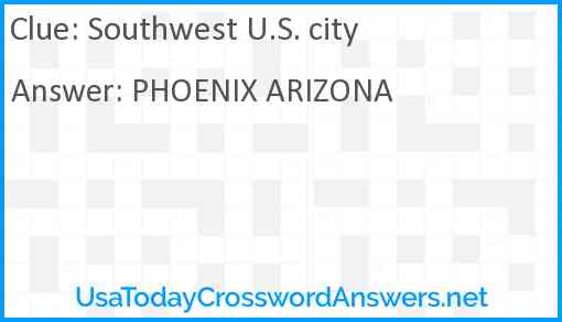 Southwest U.S. city Answer