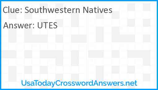 Southwestern Natives Answer