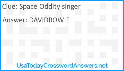 Space Oddity singer Answer