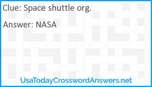 Space shuttle org. Answer