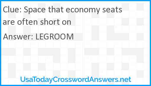 Space that economy seats are often short on Answer