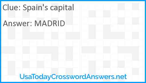 Spain's capital Answer