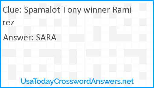 Spamalot Tony winner Ramirez Answer