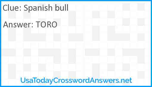 Spanish bull Answer