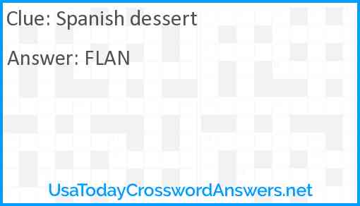 Spanish dessert Answer