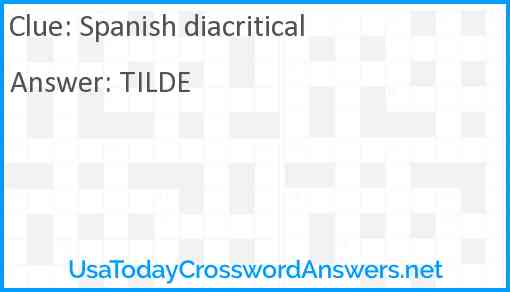 Spanish diacritical Answer