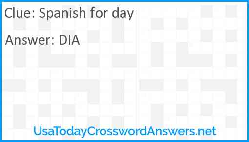 Spanish for day Answer