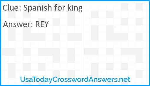 Spanish for king Answer