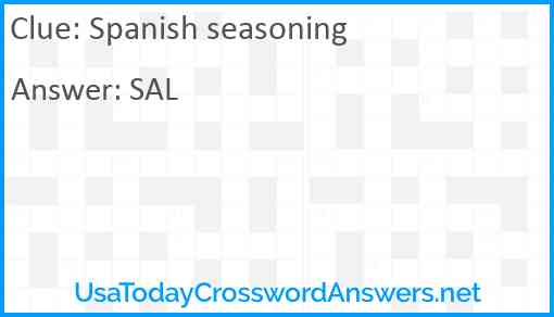Spanish seasoning Answer