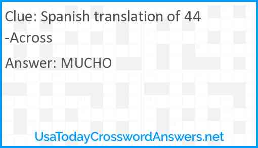Spanish translation of 44-Across Answer