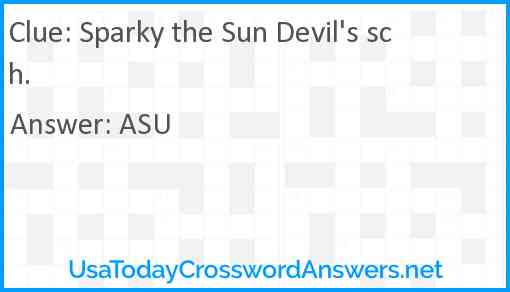 Sparky the Sun Devil's sch. Answer