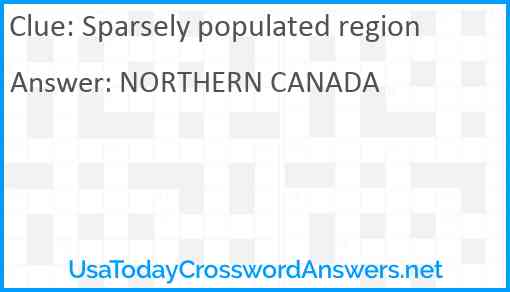 Sparsely populated region Answer