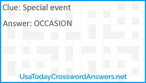 Special event Answer