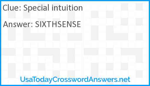 Special intuition Answer