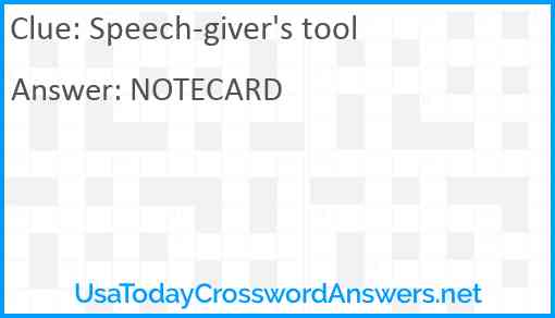 Speech-giver's tool Answer