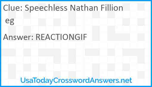 Speechless Nathan Fillion eg Answer