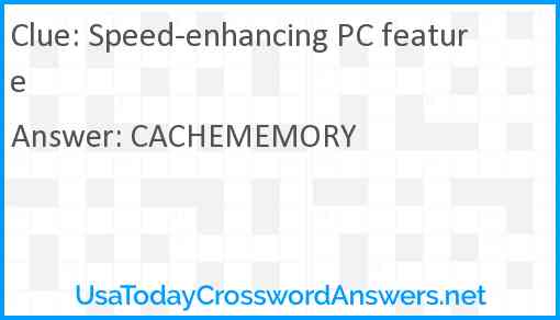 Speed-enhancing PC feature Answer