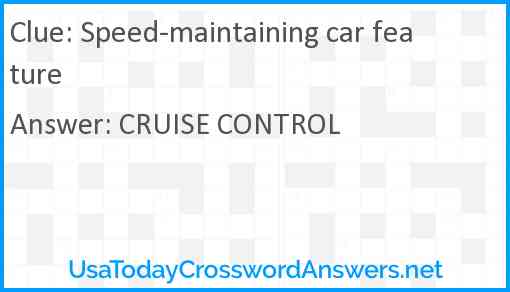 Speed-maintaining car feature Answer