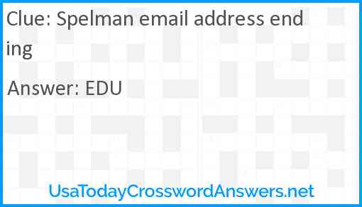 Spelman email address ending Answer