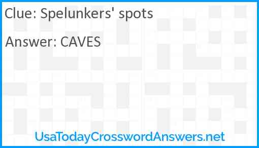 Spelunkers' spots Answer