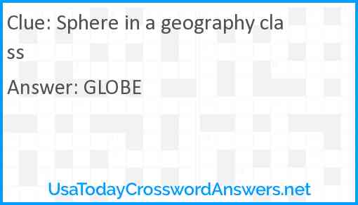 Sphere in a geography class Answer