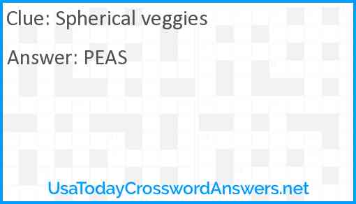 Spherical veggies Answer