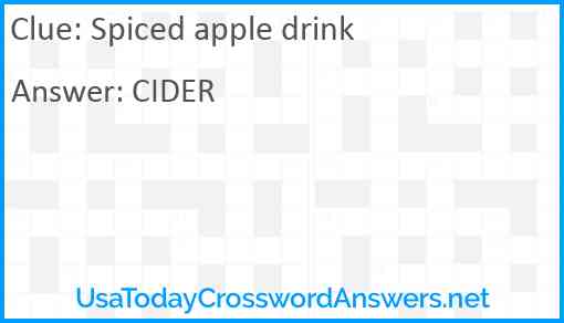 Spiced apple drink Answer