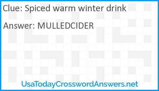 Spiced warm winter drink Answer