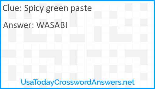 Spicy green paste Answer