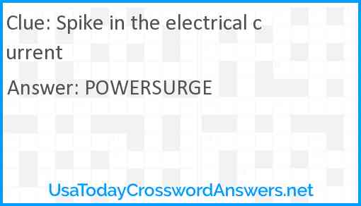 Spike in the electrical current Answer