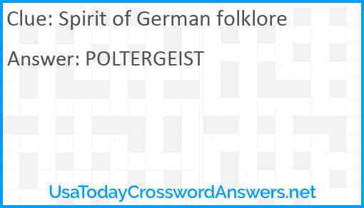 Spirit of German folklore Answer