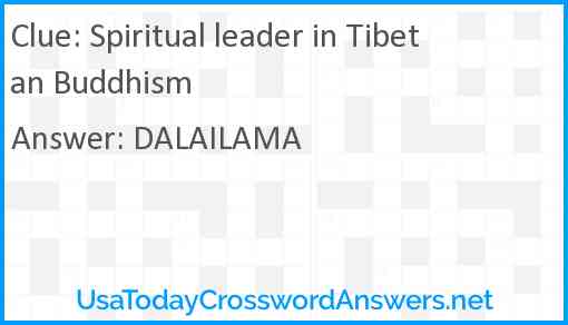 Spiritual leader in Tibetan Buddhism Answer