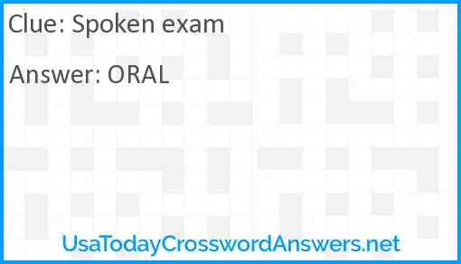 Spoken exam Answer