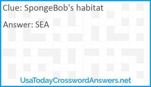 SpongeBob's habitat Answer