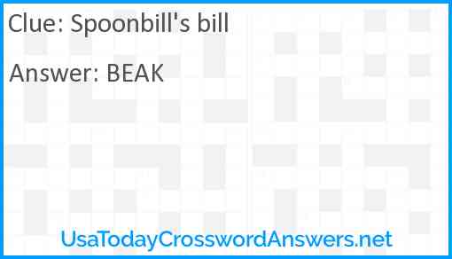 Spoonbill's bill Answer
