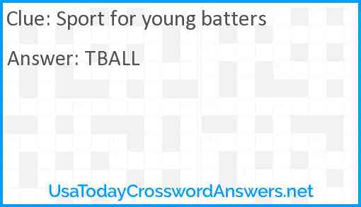 Sport for young batters Answer