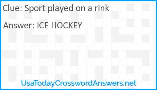 Sport played on a rink Answer