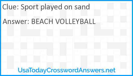 Sport played on sand Answer