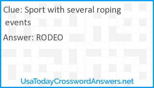 Sport with several roping events Answer