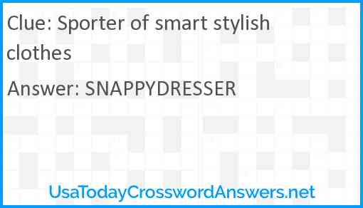Sporter of smart stylish clothes Answer