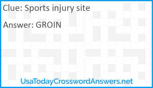 Sports injury site Answer