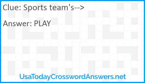 Sports team's--> Answer