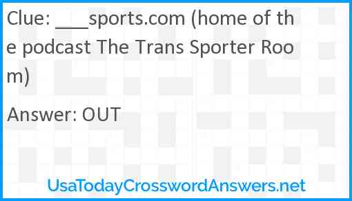 ___sports.com (home of the podcast The Trans Sporter Room) Answer