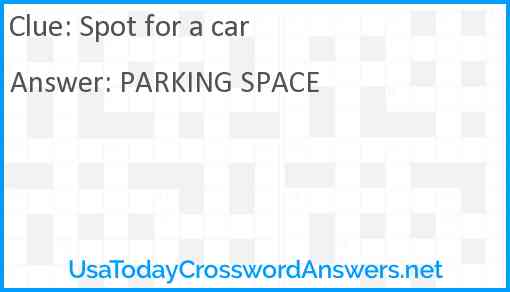 Spot for a car Answer