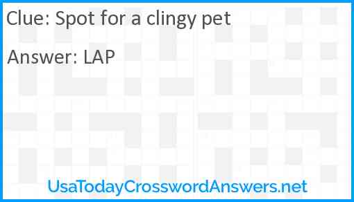 Spot for a clingy pet Answer