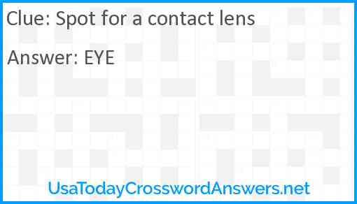 Spot for a contact lens Answer