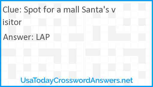 Spot for a mall Santa's visitor Answer