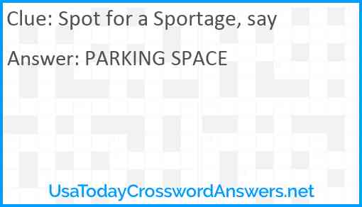 Spot for a Sportage, say Answer