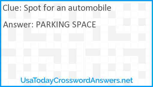 Spot for an automobile Answer